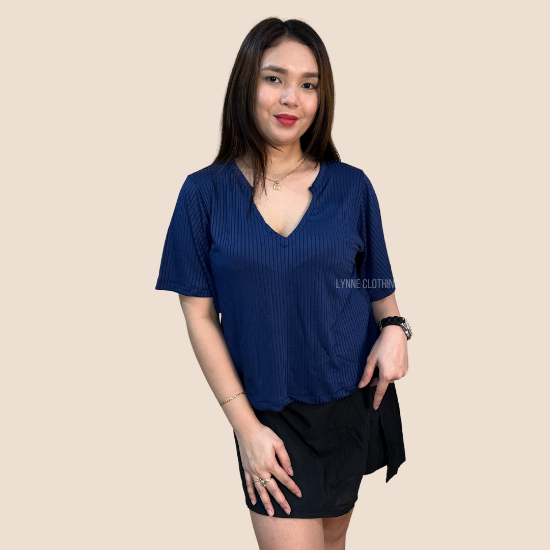 Susan Knit Shirt (Navy Blue)