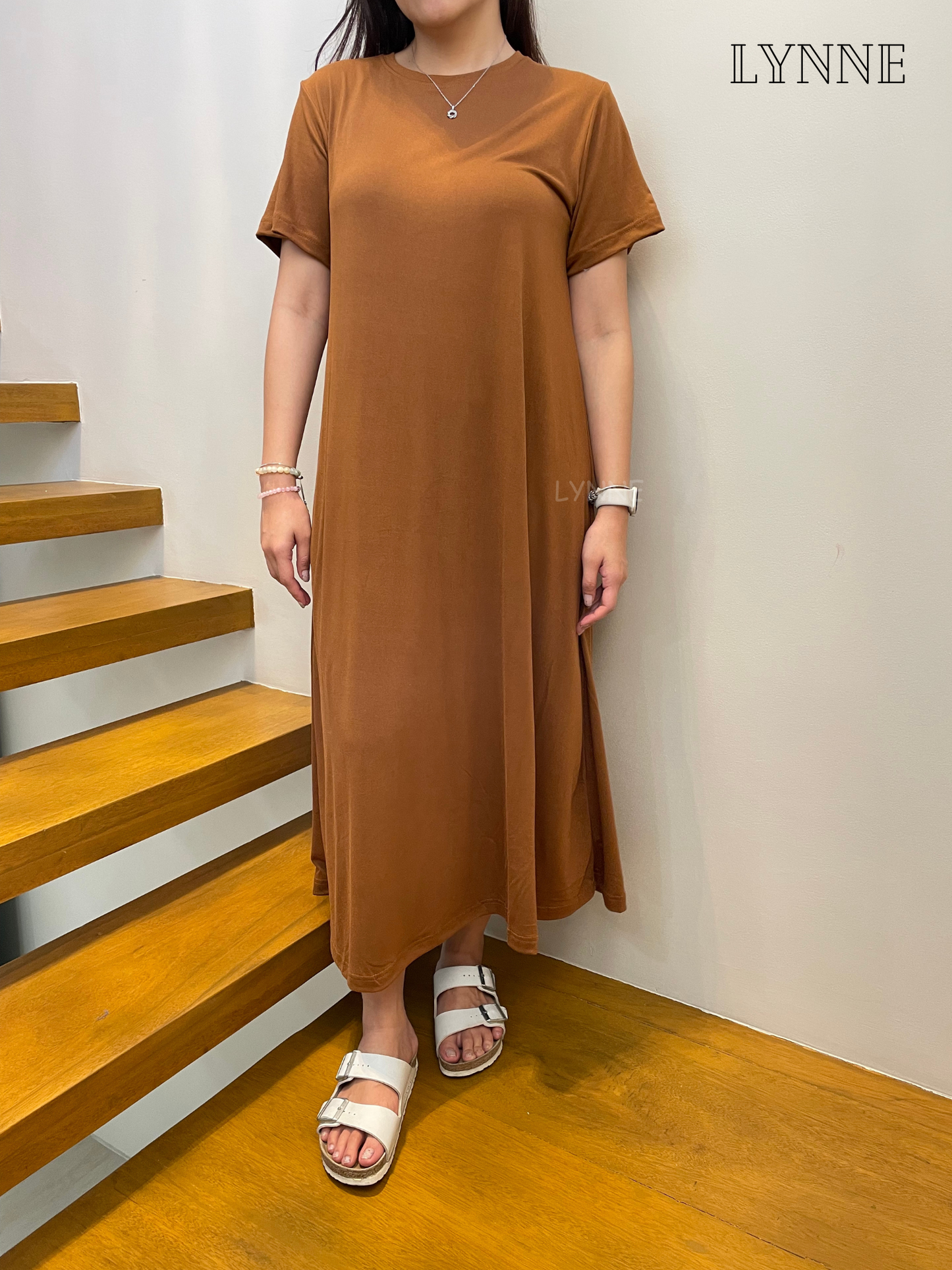 Maxi Shirt Dress (Brown)