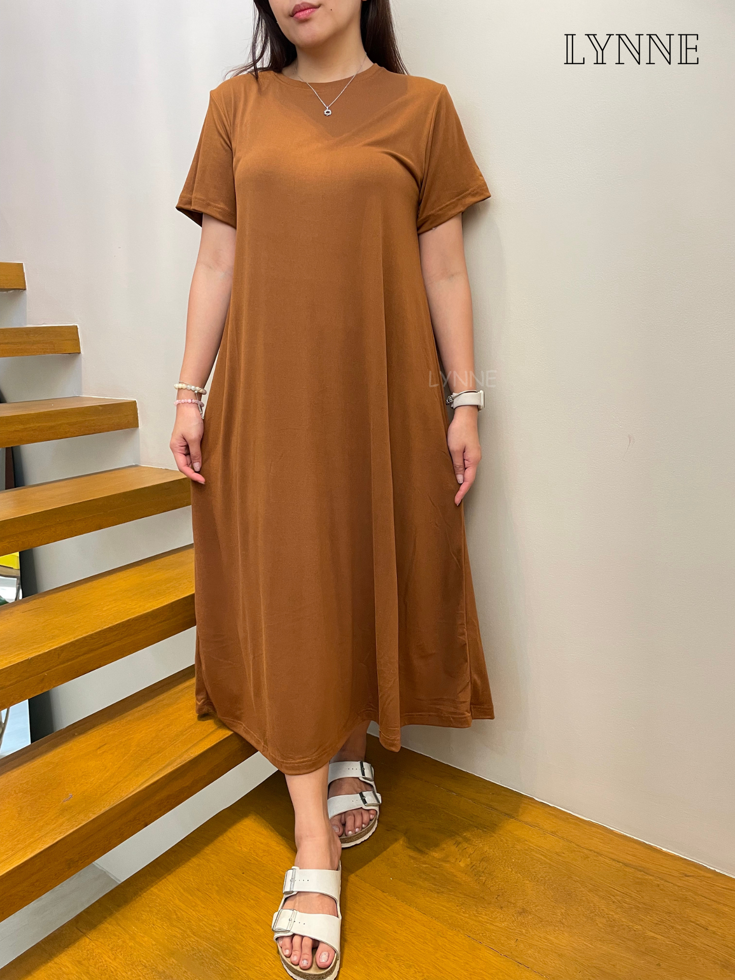 Maxi Shirt Dress (Brown)