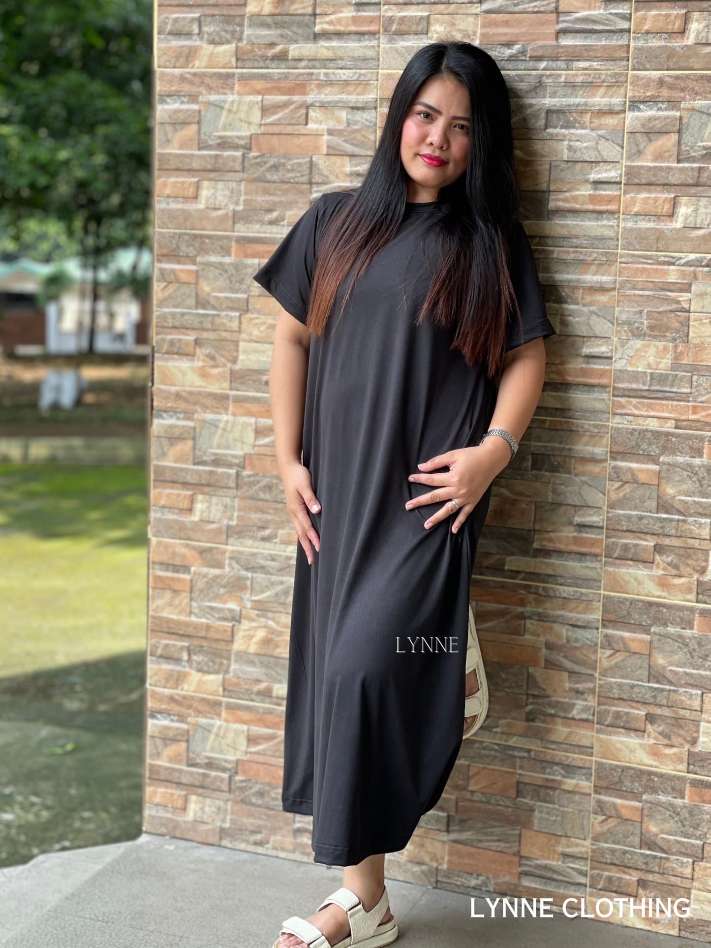 Maxi Shirt Dress (Black)