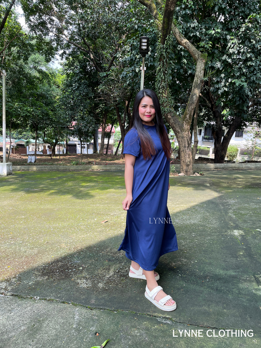 Maxi Shirt Dress (Navy Blue)