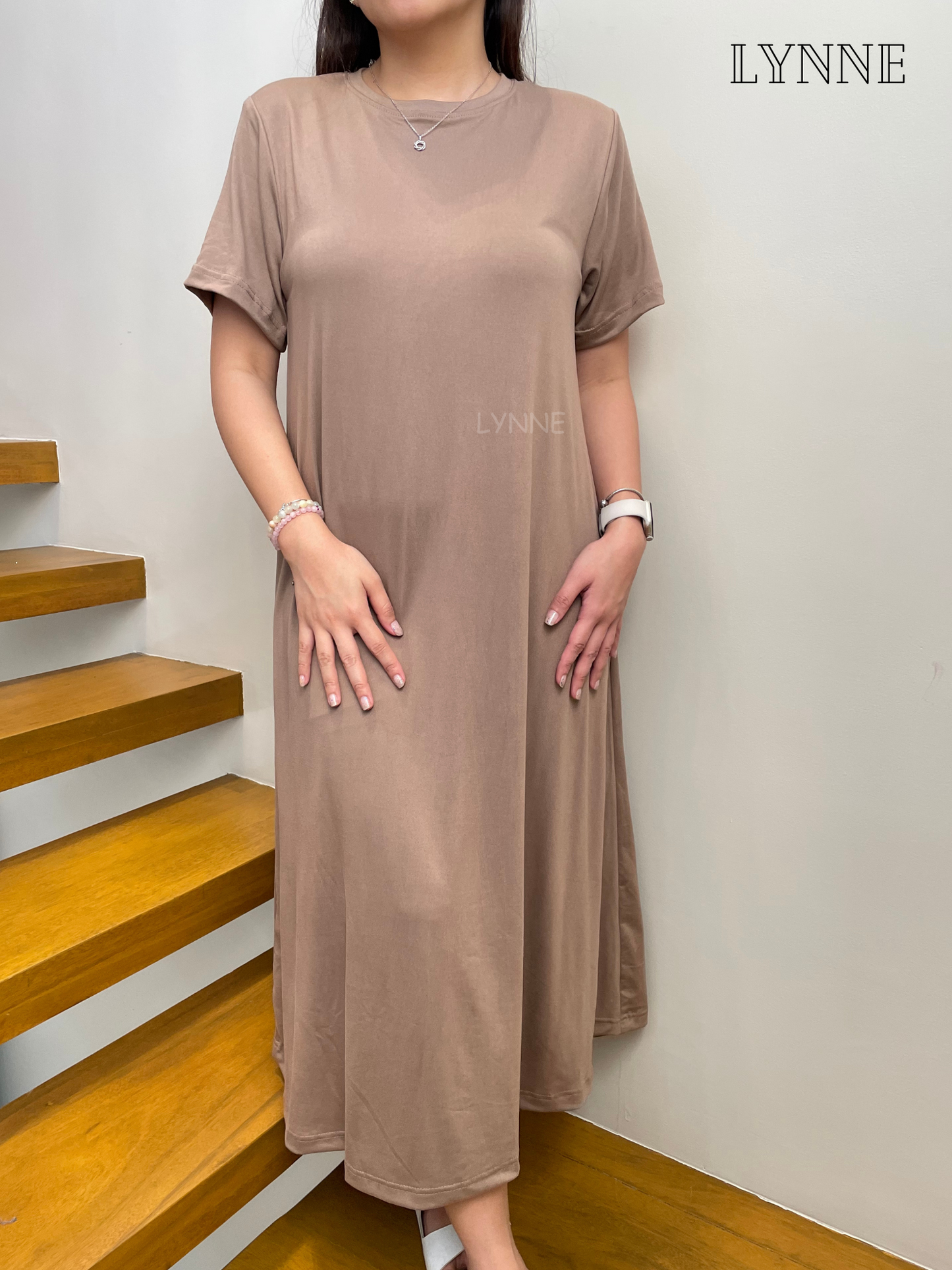 Maxi Shirt Dress (Taupe)