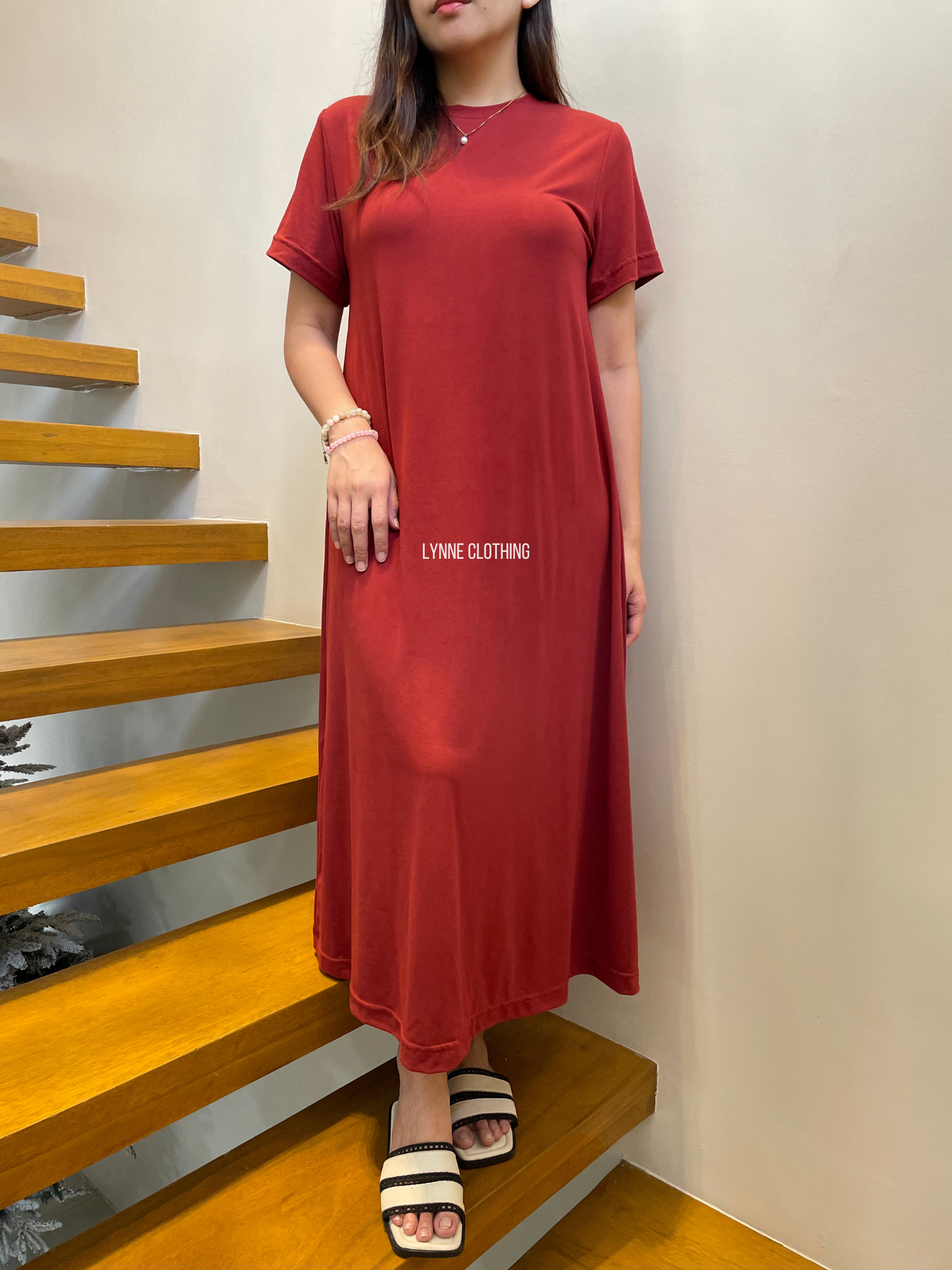 Maxi Shirt Dress (Maroon)