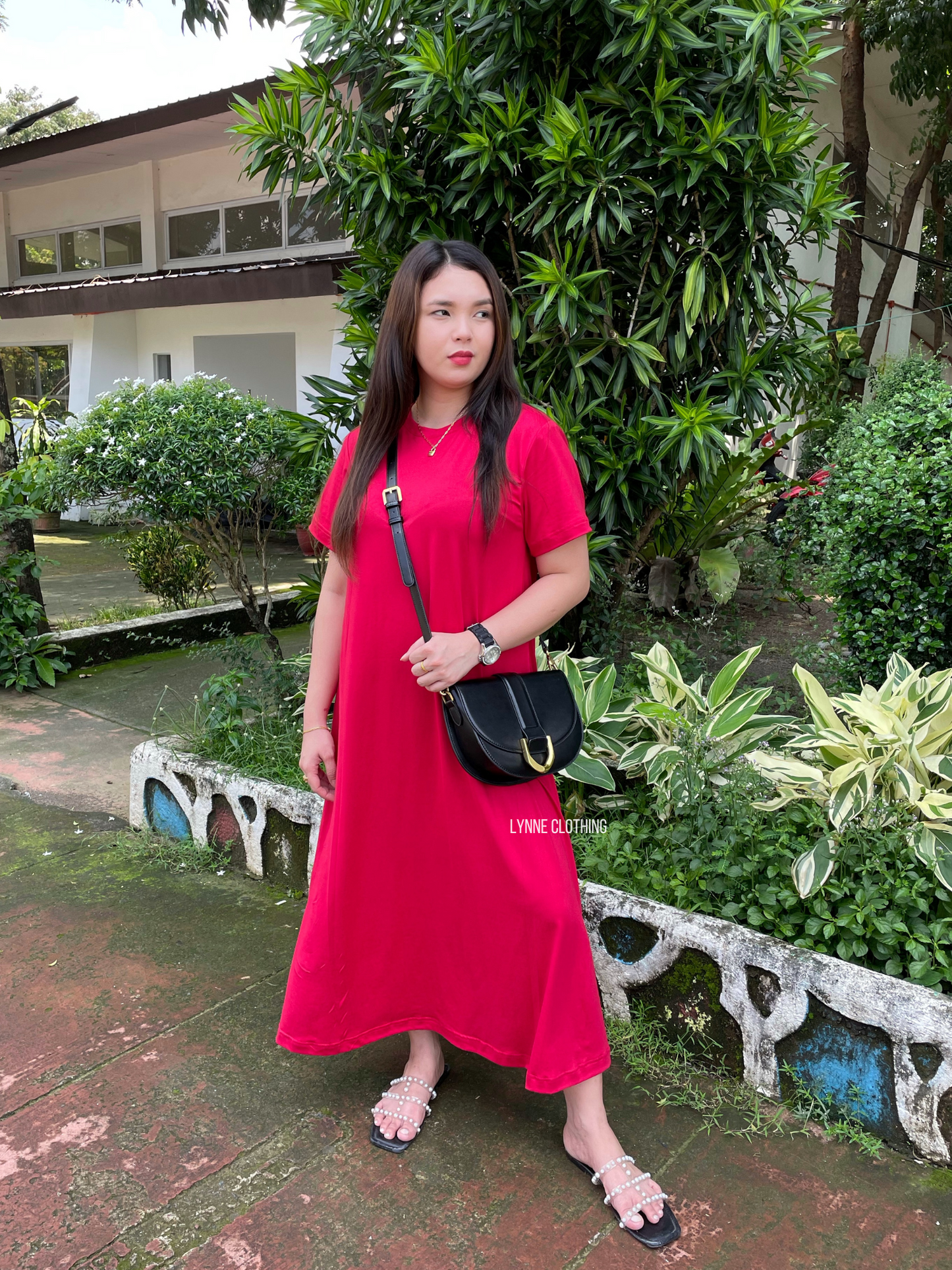 Maxi Shirt Dress (Red)