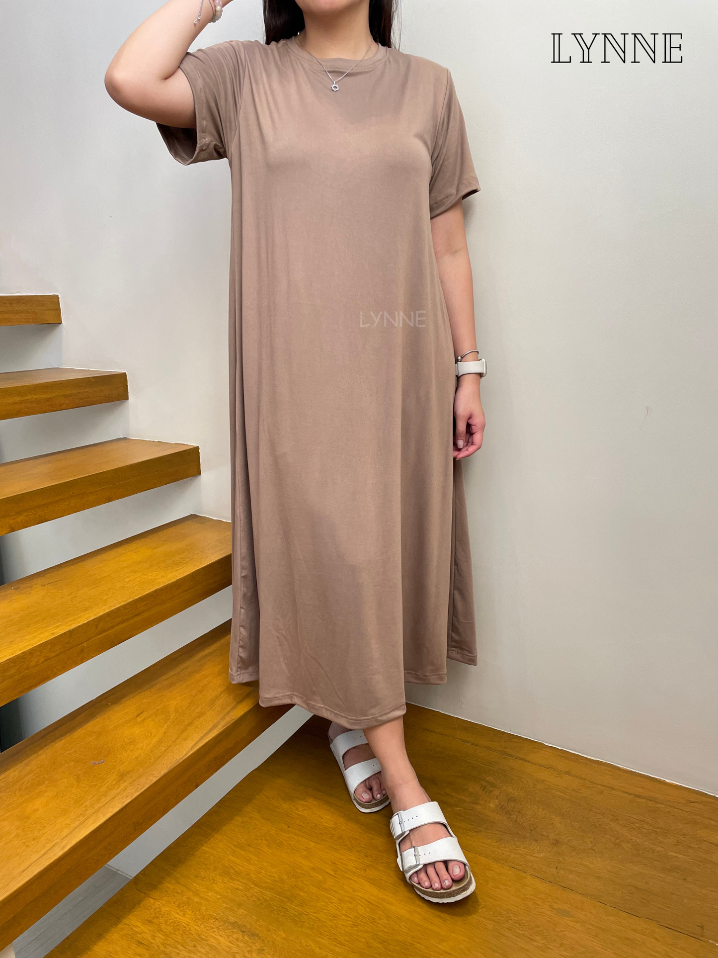 Maxi Shirt Dress (Taupe)