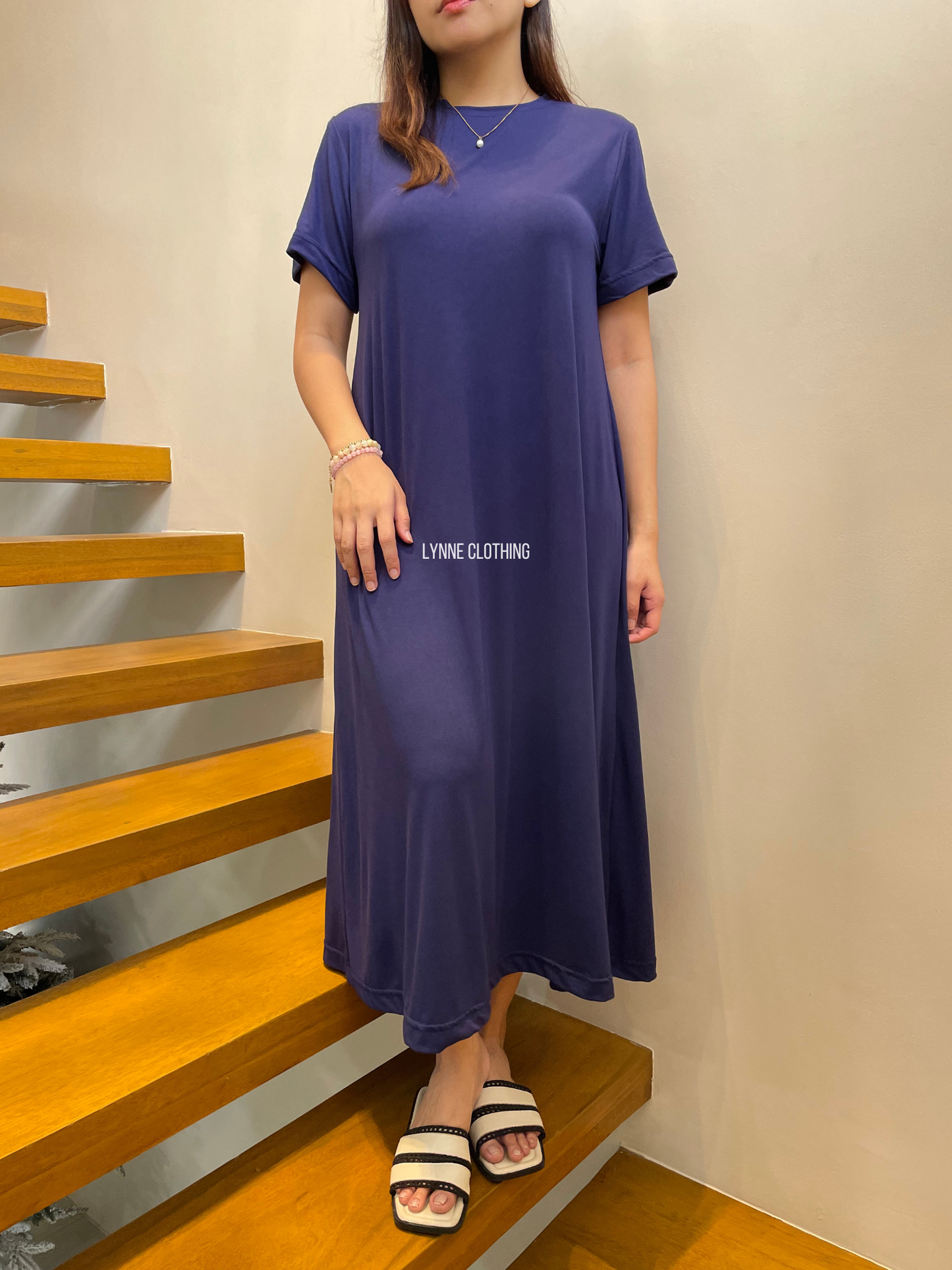 Maxi Shirt Dress (Navy Blue)