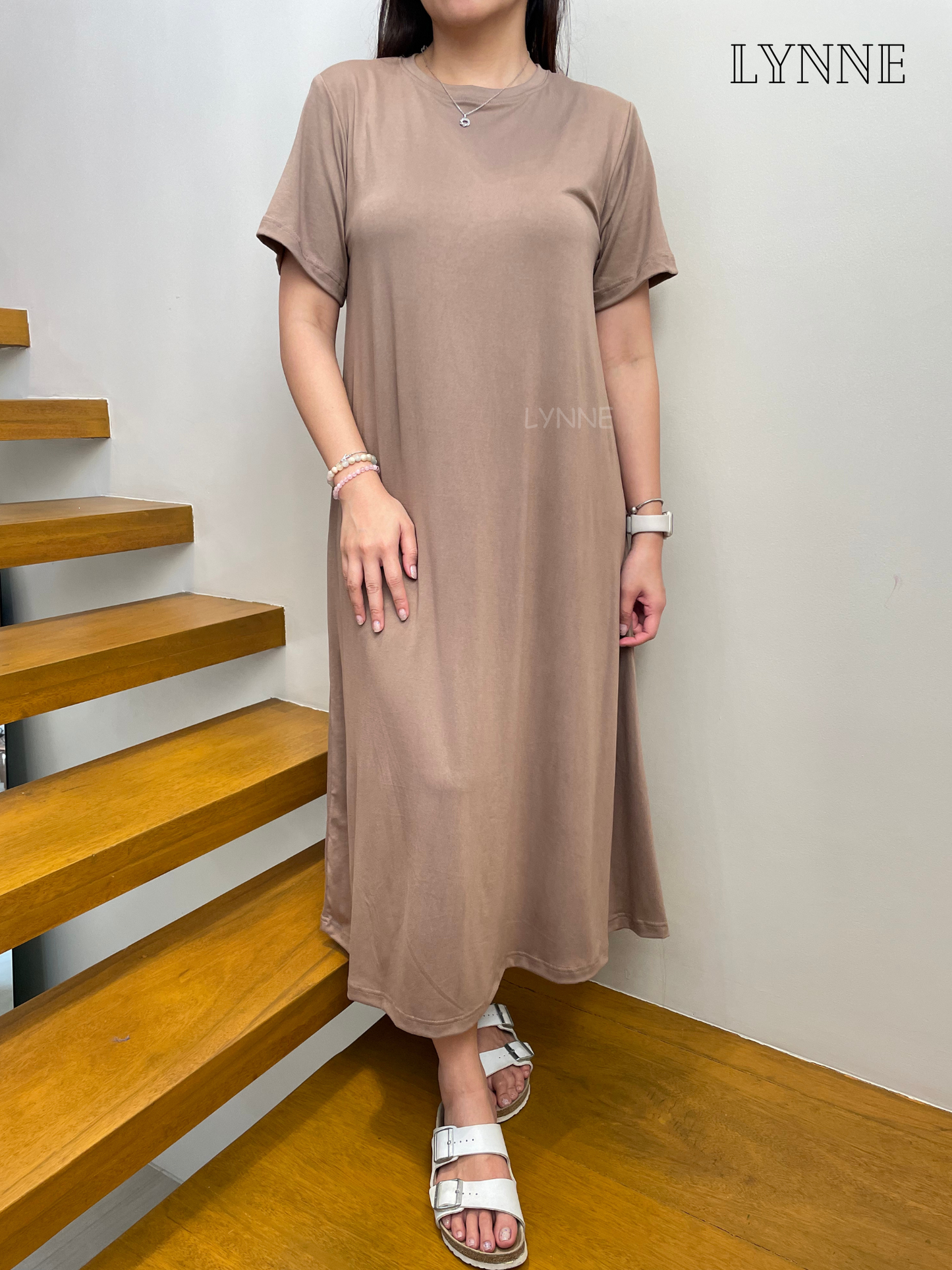 Maxi Shirt Dress (Taupe)