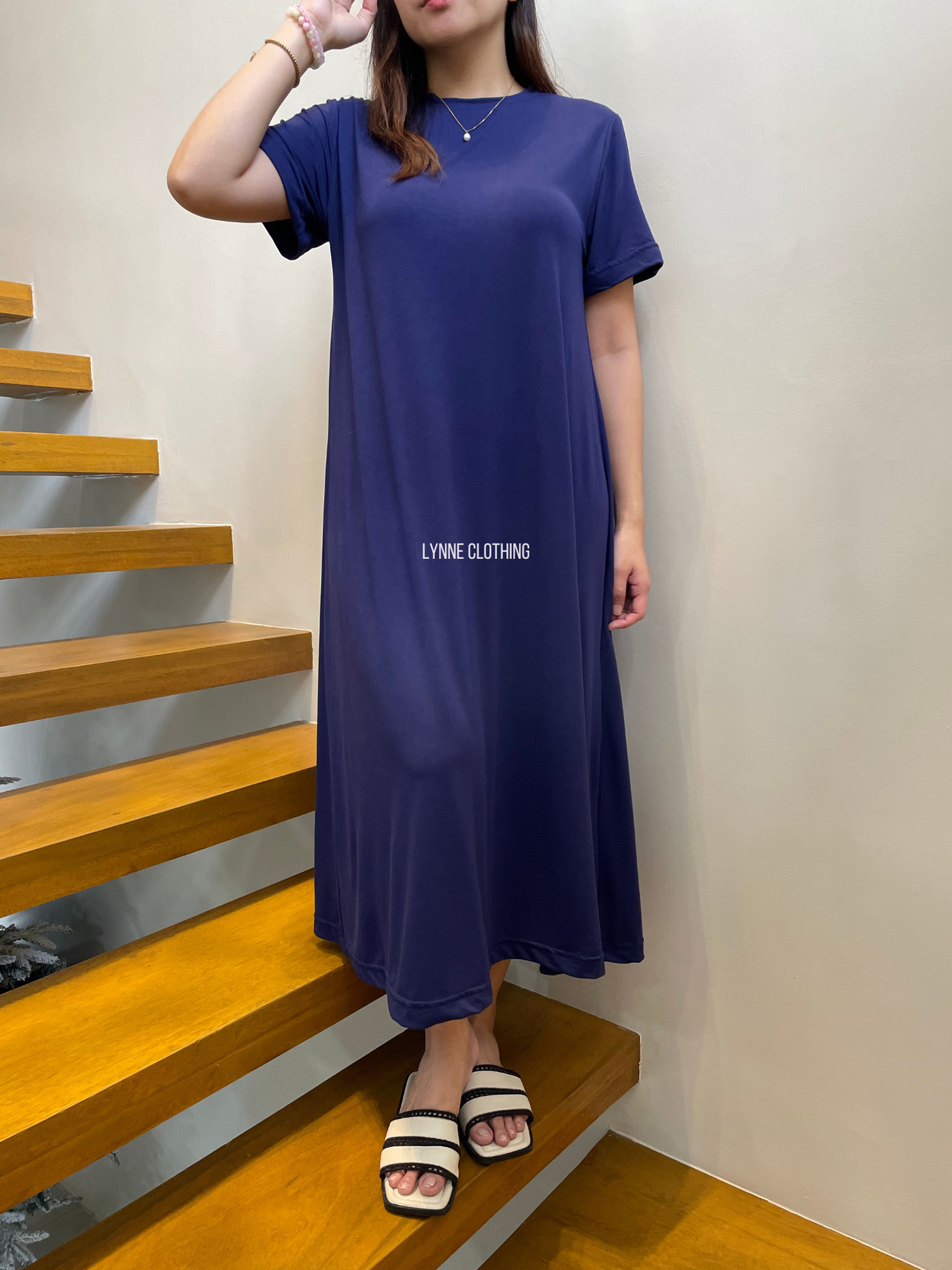 Maxi Shirt Dress (Navy Blue)