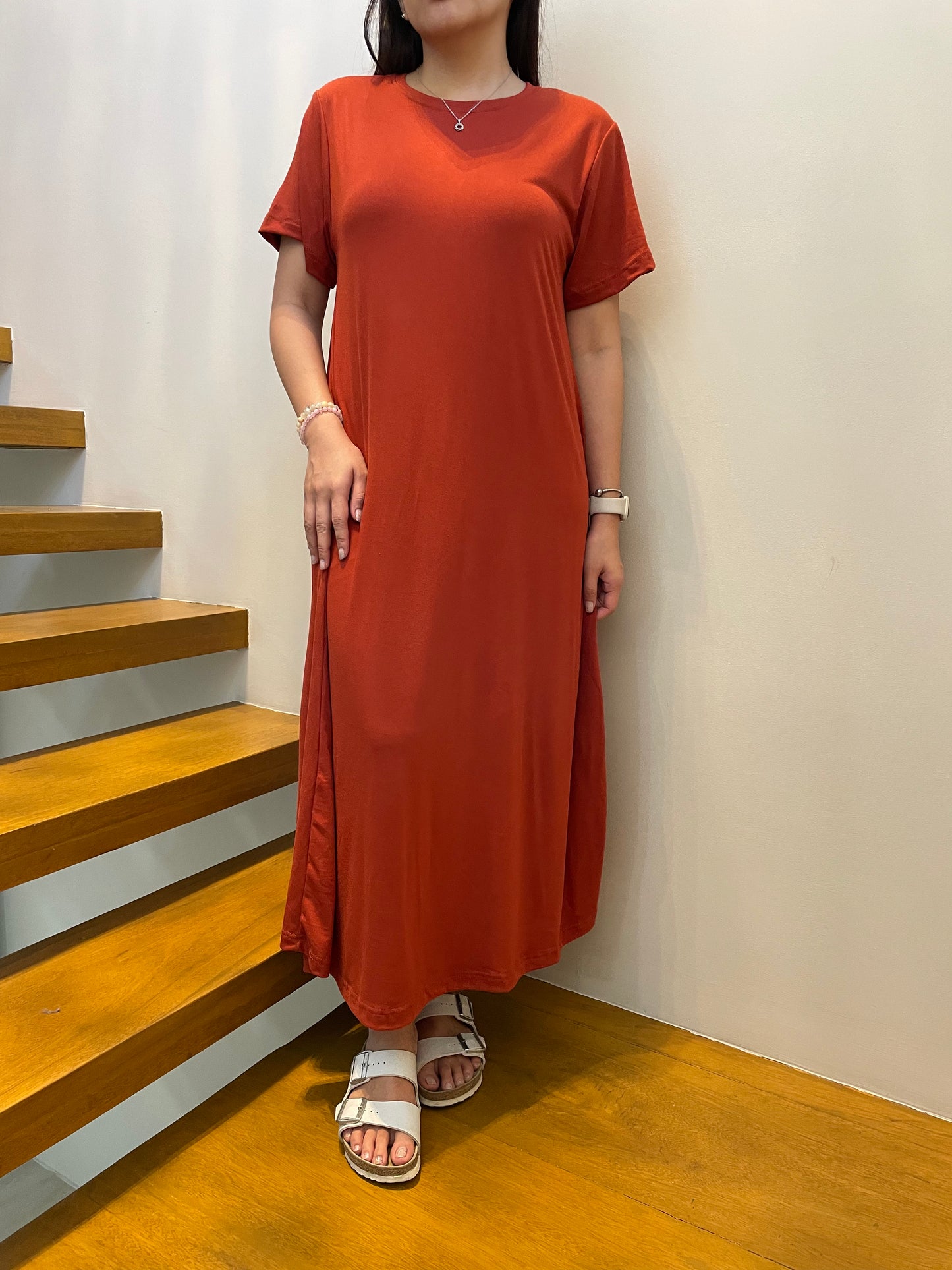 Maxi Shirt Dress (Rust)