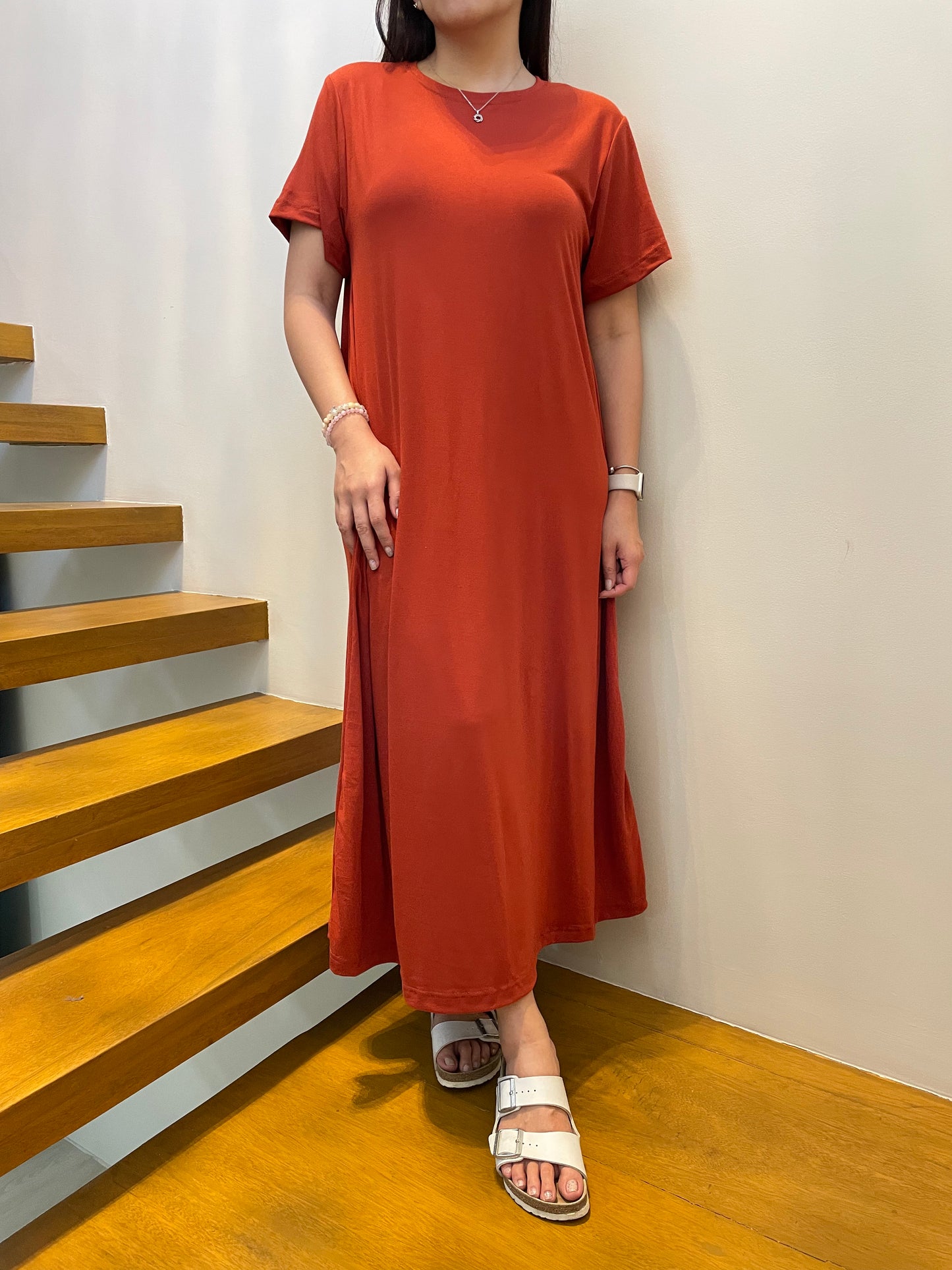 Maxi Shirt Dress (Rust)