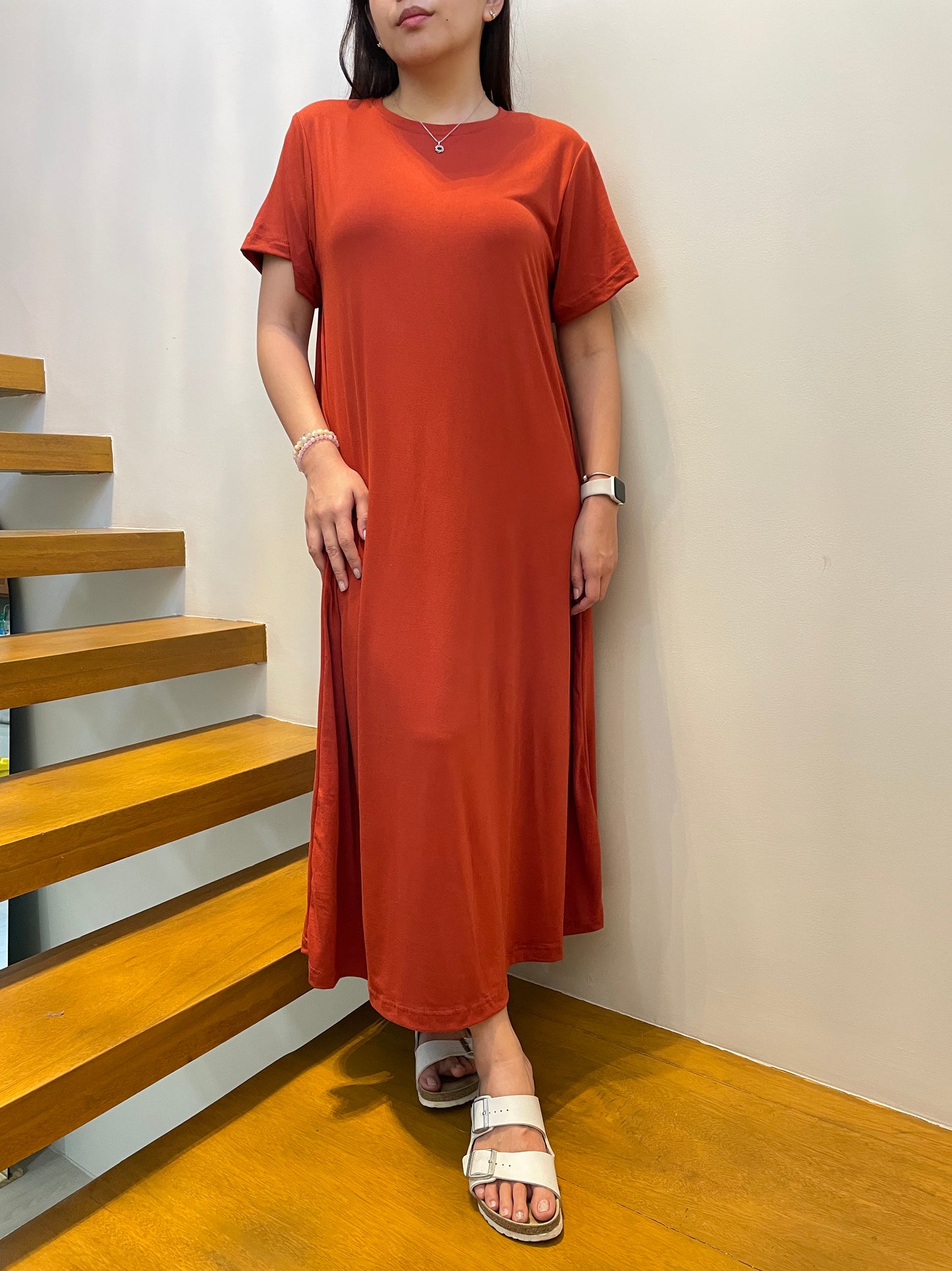 Maxi Shirt Dress (Rust)