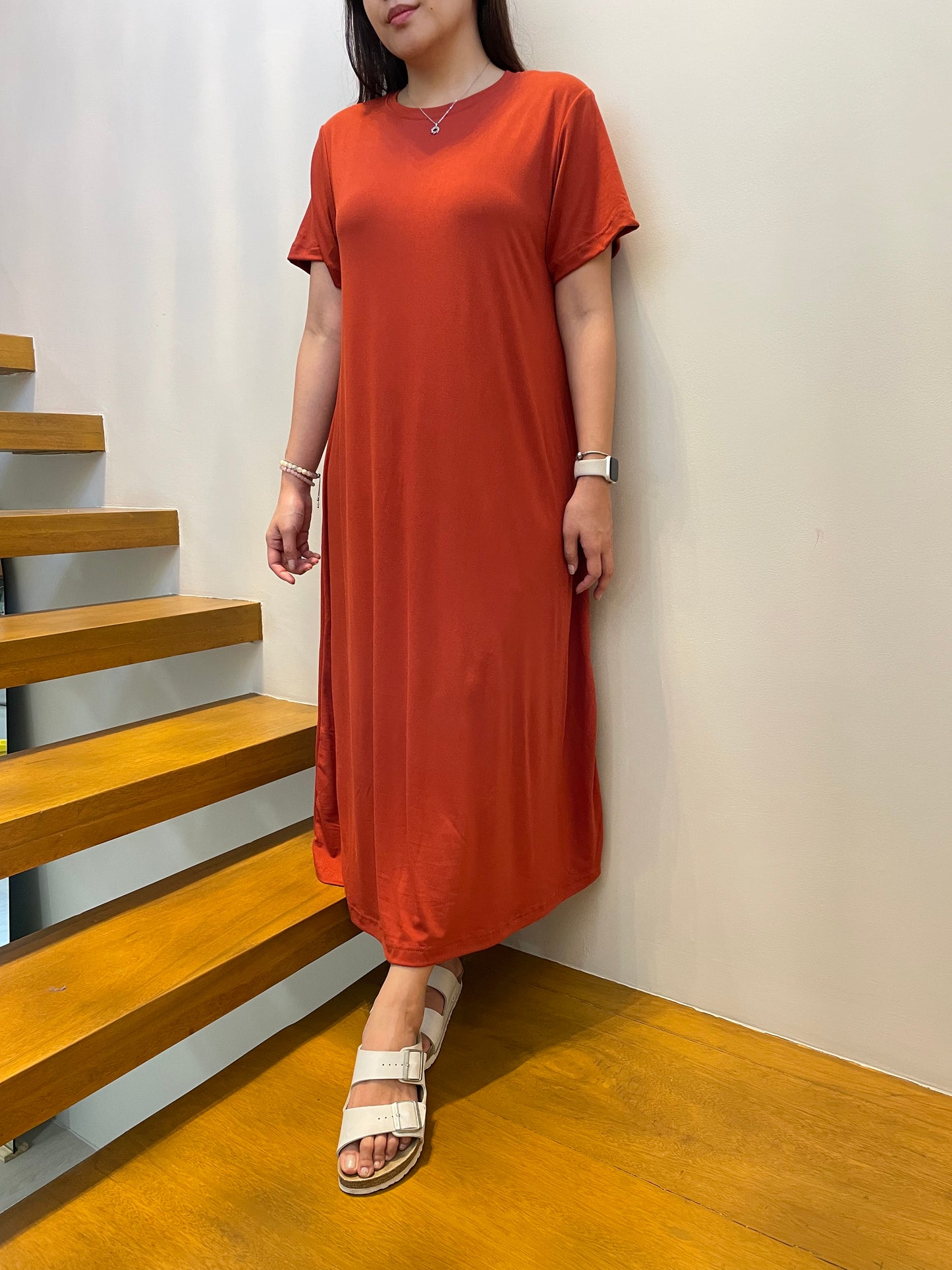 Maxi Shirt Dress (Rust)